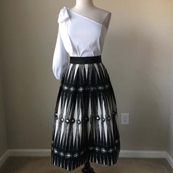 White House Black Market Tops - One shoulder poplin top shirt blouse